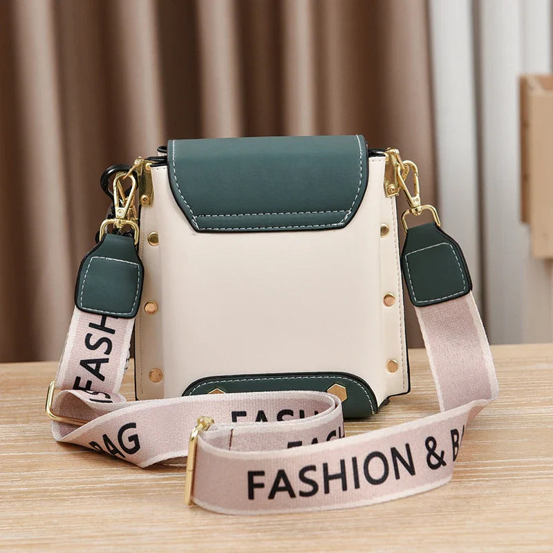 Mini Studded Decor Crossbody Bag | Argyle Embroidery Mobile Phone Purse & Trendy Chain Handbag for Women