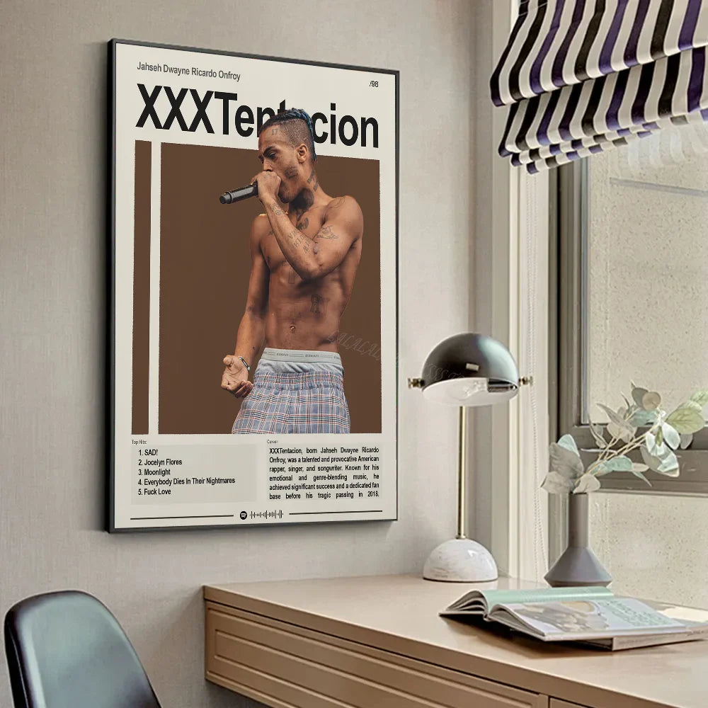 XXX-Tentacion Rock Rapper Music Albums Poster HD Posters Home Room Bar Cafe Decor Art Wall Painting Picture