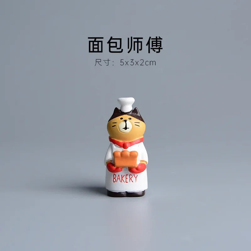 Cute Cat Bread Toast Model Toys Miniature Photography Props Figurines Gift Desktop Ornaments Figurine Decoration Crafts