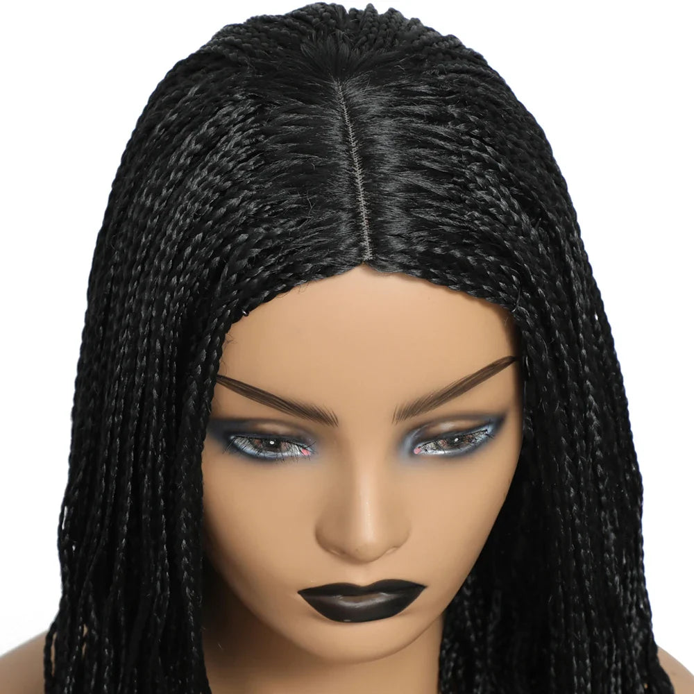 26" Long Box Braided Crochet Wig | Knotless Micro Twist Braids | Synthetic Hair Wig | 1B, 1B/27, 1B/30, 1B/Grey