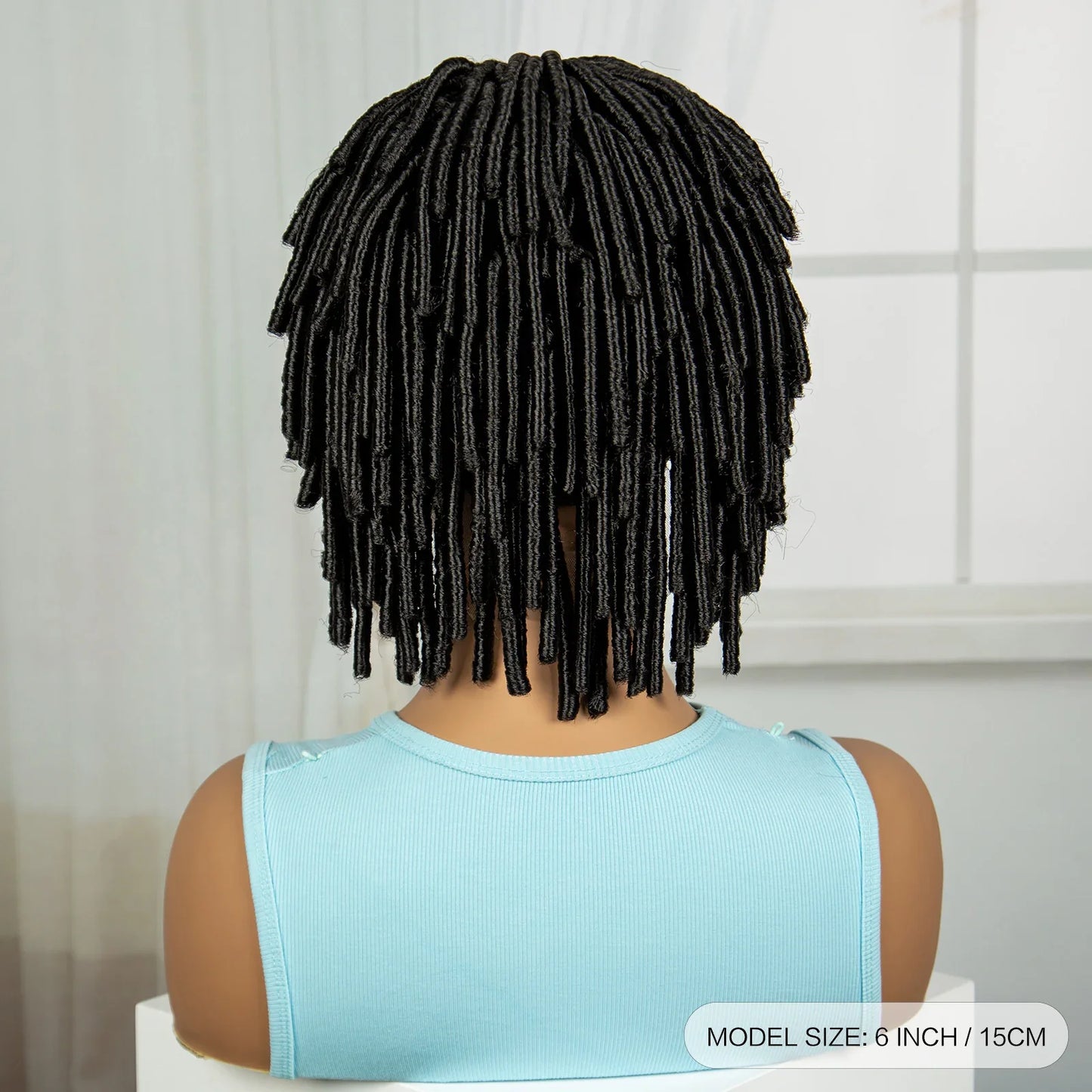 Short Square Knotless Dreadlock Braids Wig | Full Lace | Natural Locs | Black Women