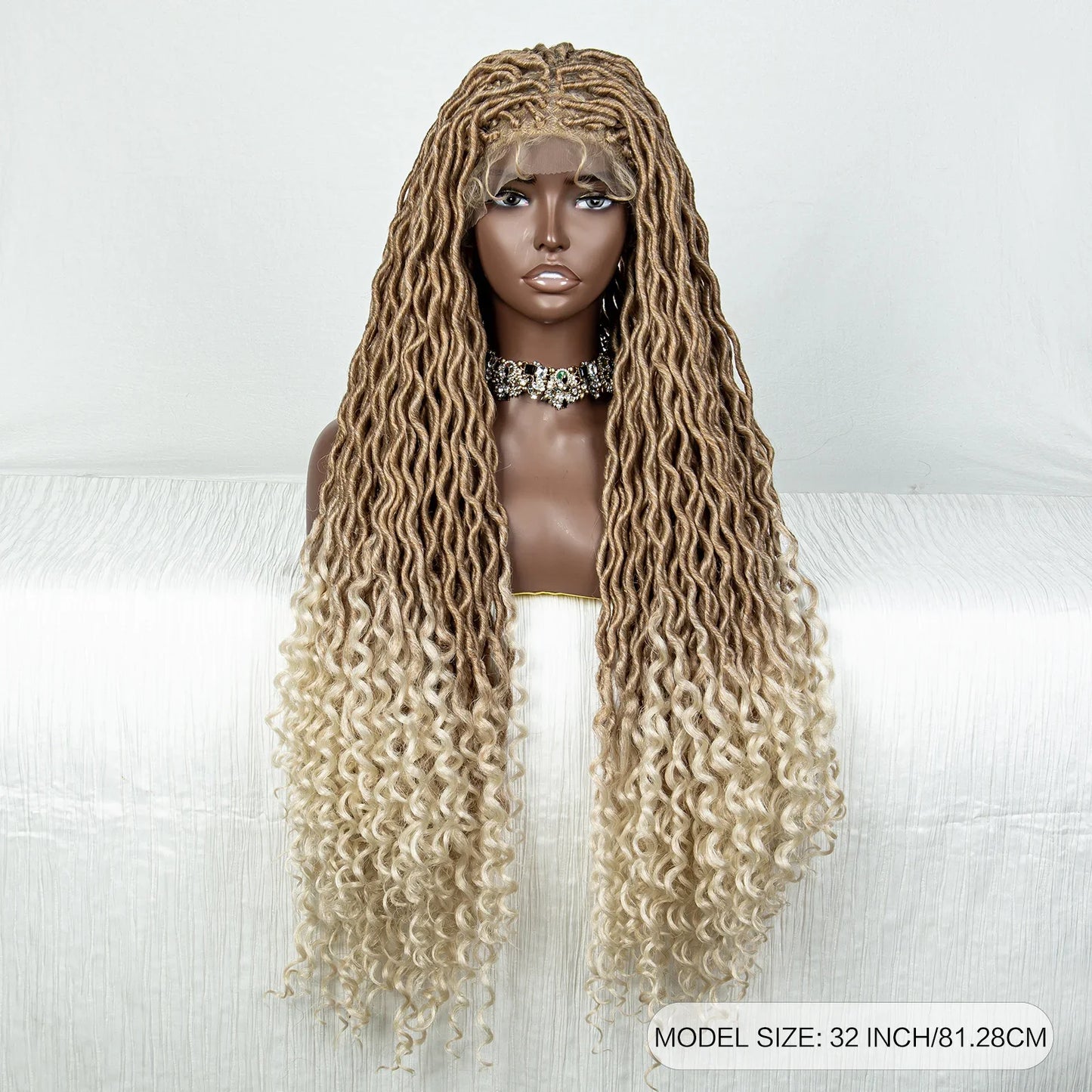 Colorful Dreadlocks & Water Wave Braids Wig | Lace Front | Baby Hair