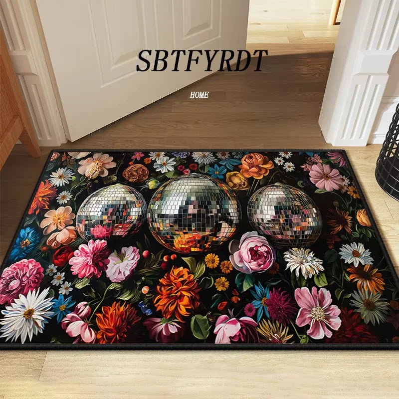 VIKAMA Beautiful Flower Mat Door Mat Outdoor Carpet Welcome Mat Soft Living Room Carpet Rug For Bedroom Soft Home Decoration