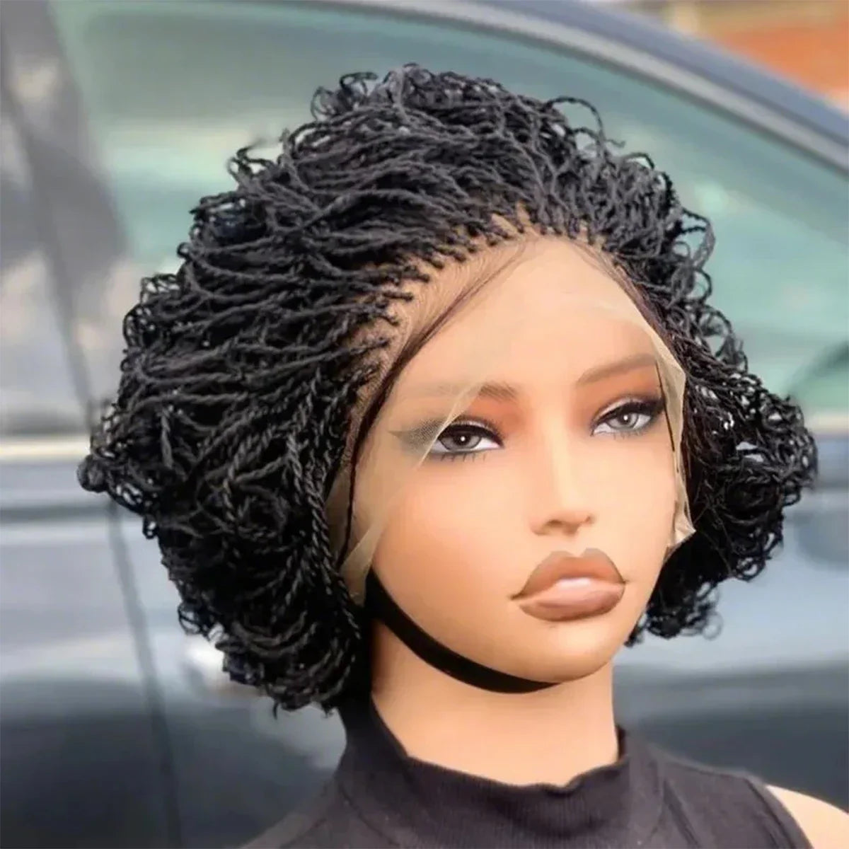 Micro Twist Braided Bob Wig | 5x5 HD Lace | Box Braids | Kanekalon Fiber | Pixie Style | Black Women