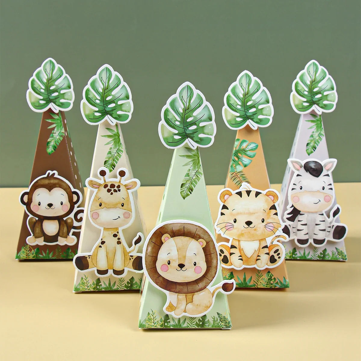 Jungle Animals Box Candy Box Happy Birthday Party Decoration Kids Safari Animal Wild One 1st Birthday Decor Kids Baby Shower