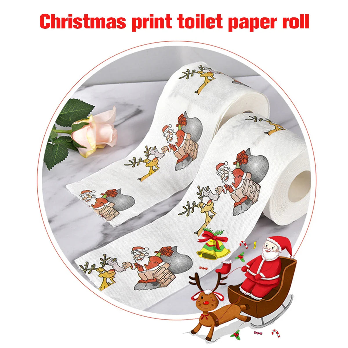 Christmas Santa Claus Bath Toilet Roll Paper Merry Christmas Decoration for Home 2025 Xmas Decor Navidad Natal New Year Gift
