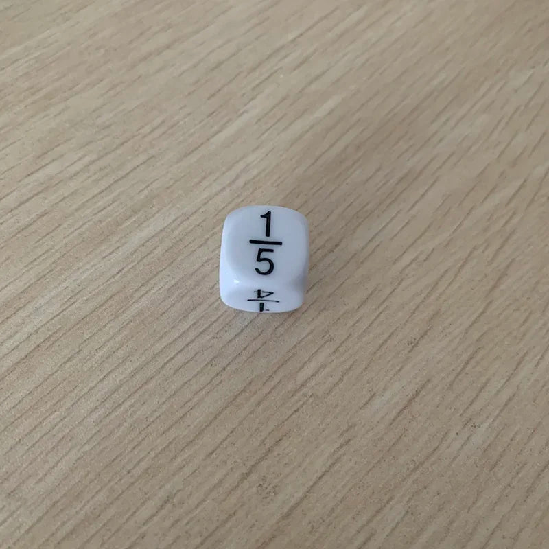 10 PCS/Set White/Green/Red Fractional Number Funny Dice Education Game Accessory  16*16 mm