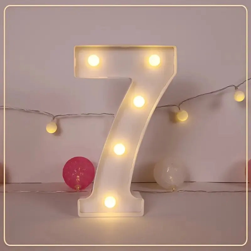 21.8cm White LED Letter&Number Night Lights,Battery Powered Decoration Lights,Wall Lights For Wedding,Birthday,Party,Christmas