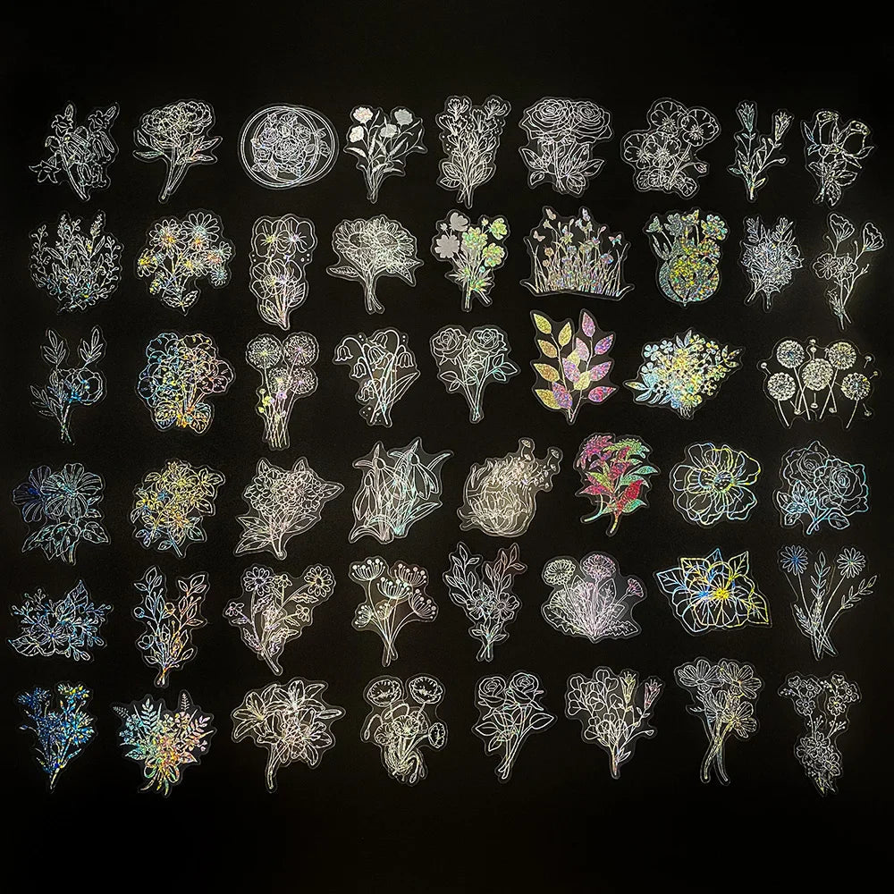 100pcs Cute Cartoon Anime Laser Holographic Stickers Aesthetic Butterfly Decal Scrapbook Laptop Phone Car Funny Sticker for Girl