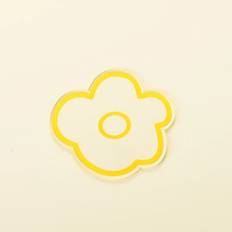 Flower Coasters Acrylic Waterproof Heat Insulation Anti Slip Coffee Cup Mats Cute Flowers Pads Kitchen Tableware Pad Decoration