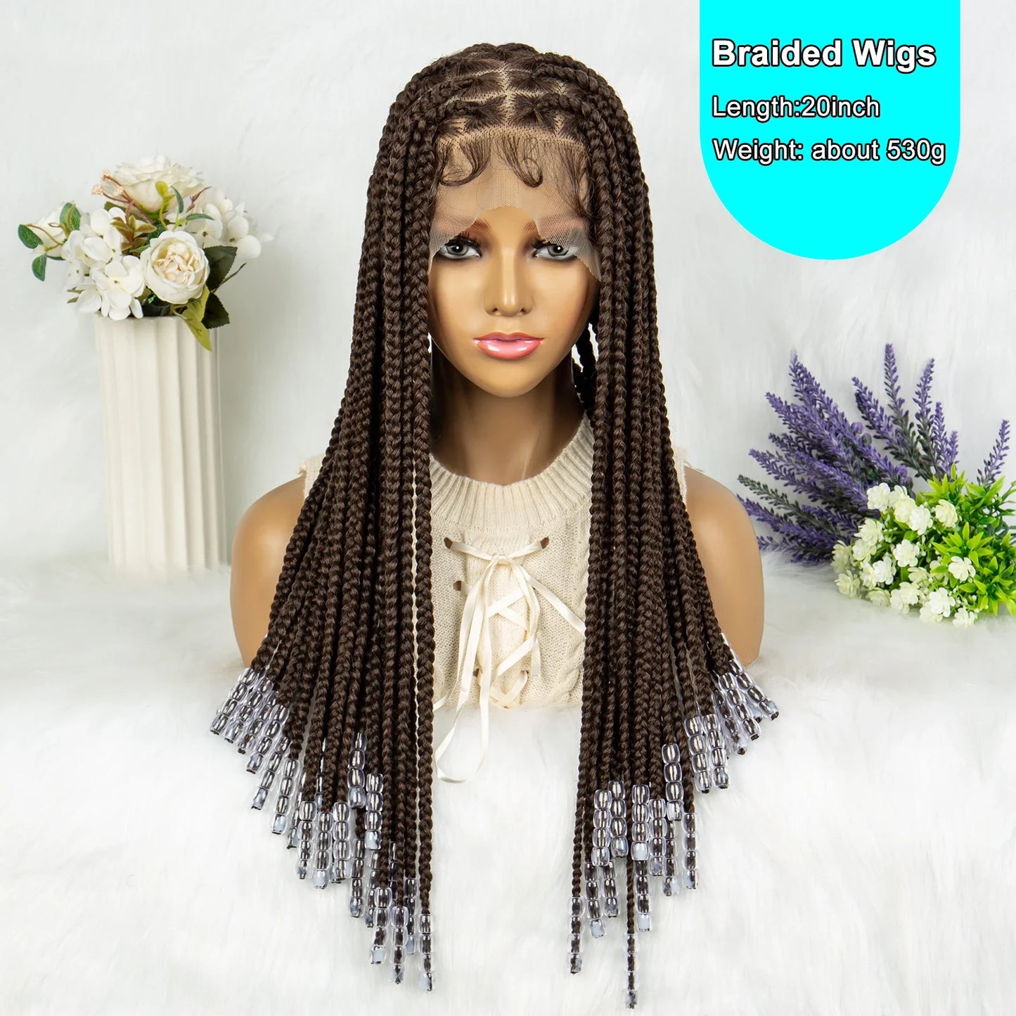 Full Lace Knotless Box Braids Wig | Pre-Plucked Baby Hair | Goddess Braids