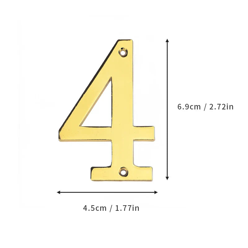 1Pcs 3Inch Metal House Numbers with M2 Screws Solid Zinc Alloy Mailbox Numbers 3D Address Numbers for Outside House Apartment