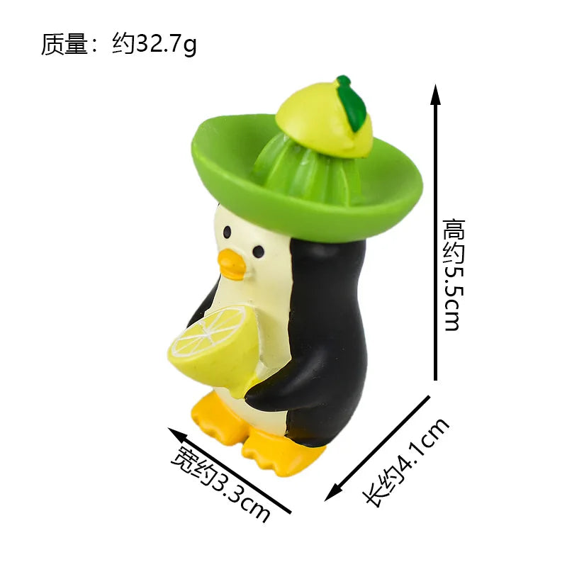 ZAKKA Cute Drinking Cat Figuines Shiba Inu Soak In The Bath Resin Model Pomelo Tree Fairy Garden Home Desktop Decoration gifts