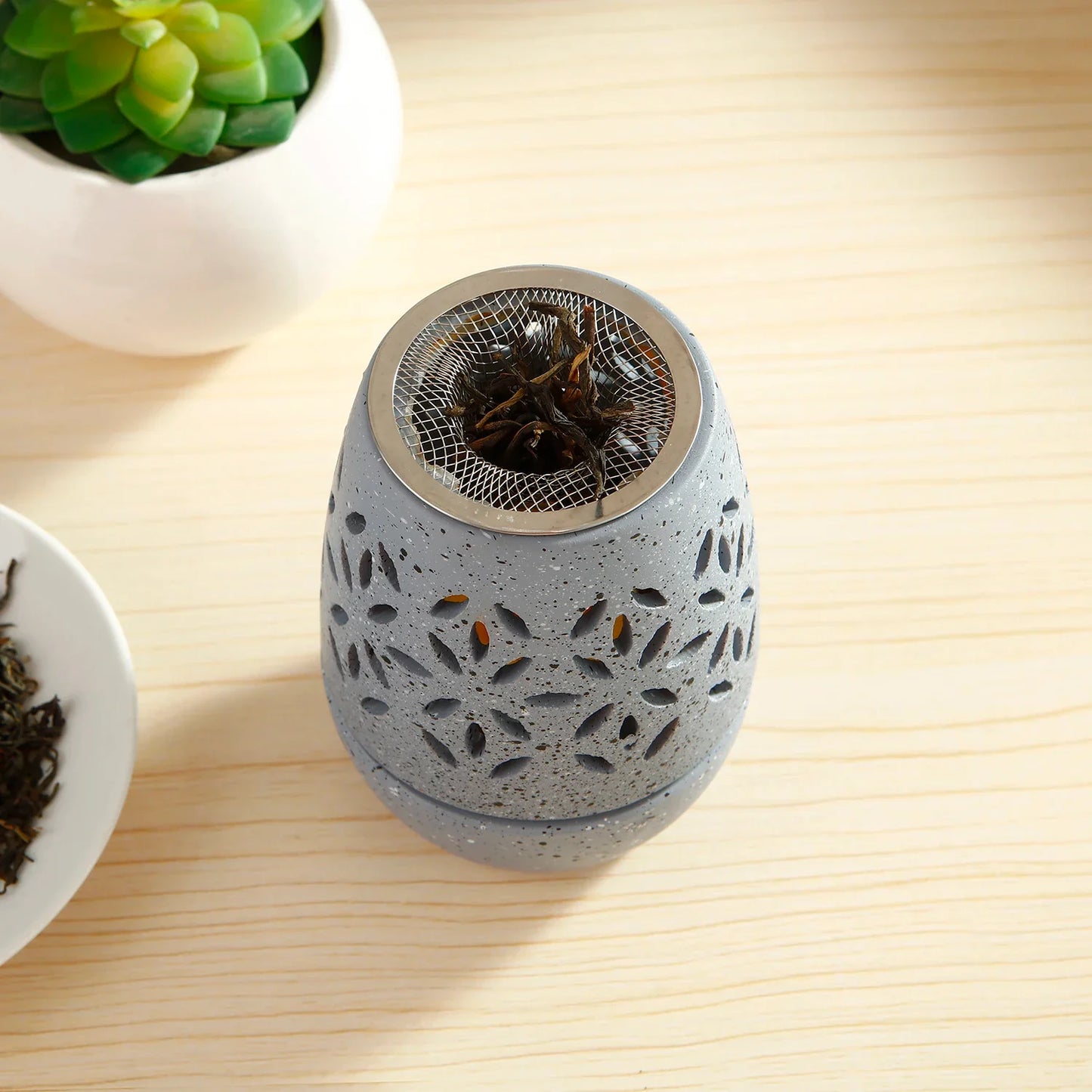 Ceramic Candle Holder Aromatherapy Heating Holder for Herbs Aromatherapy Incense Burner for Yoga SPA Aromatherapy