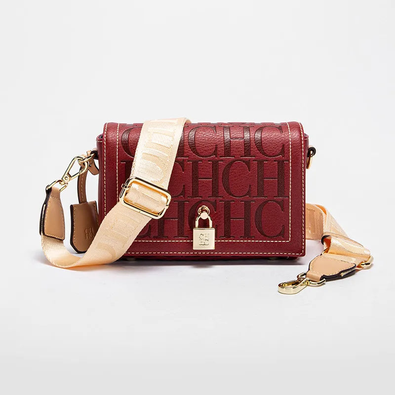 Fashion Design Metal Buckle Women's Shoulder Bag | Luxury Brand Solid Colour Printed Head Bag (Casual Crossbody for Parties)