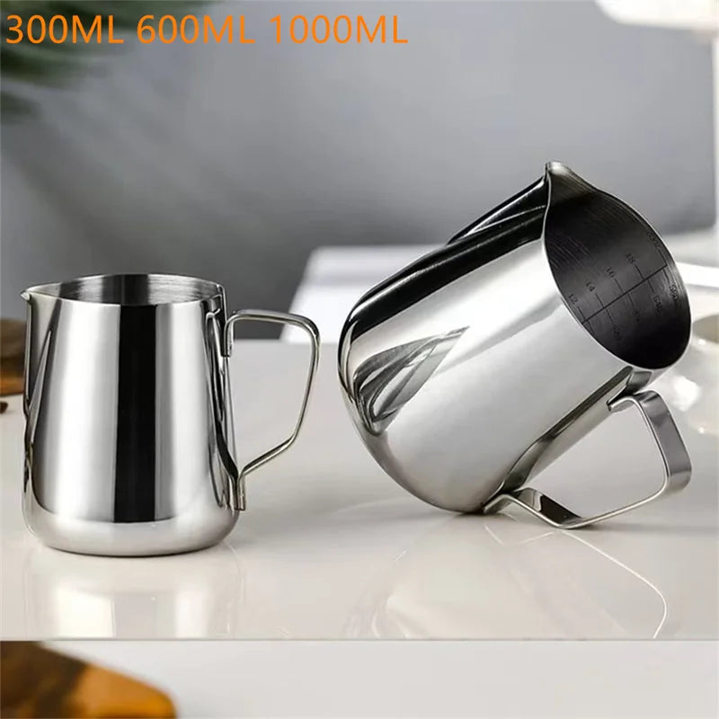 Stainless Steel Scale Lahua Cup 350/600/1000ml Milk Jugs Milk Craft Milk Pitcher Coffee Latte Frothing Art Jug Pitcher Mug Cup