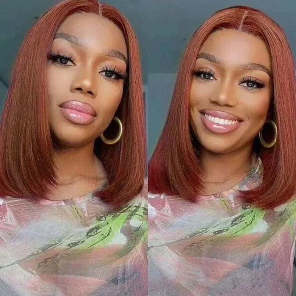 Natural Black Straight Short Bob Wig | 13x6x1 T-Part Lace Front Human Hair (180% Density, Wear & Go)