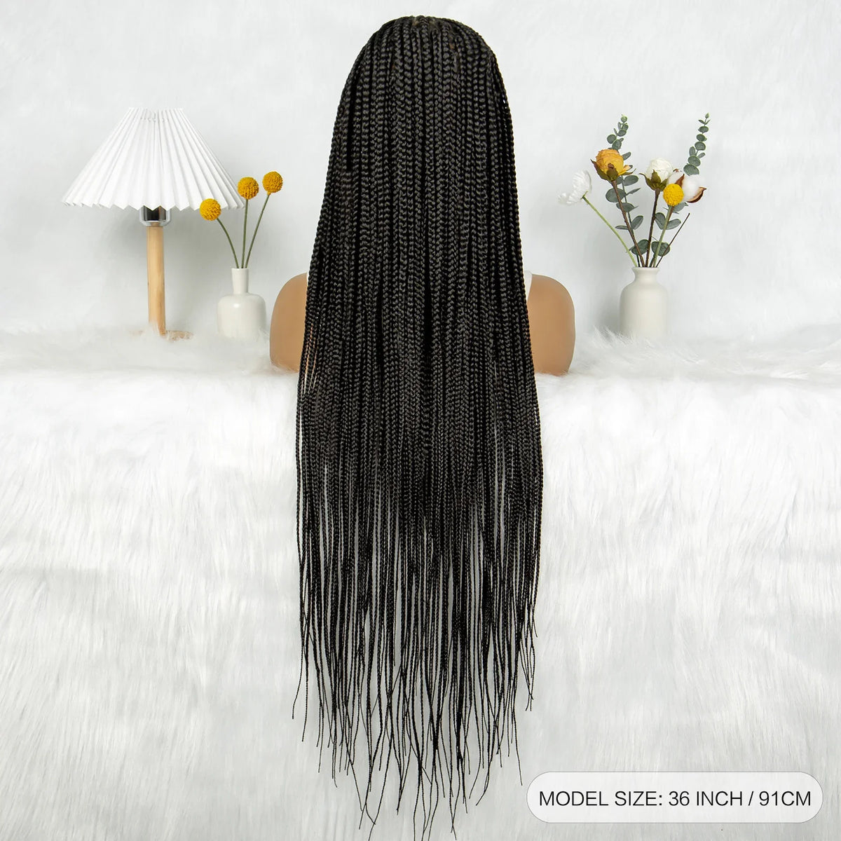 Full Lace Twisted & Box Braids Wig | Cornrow Accents