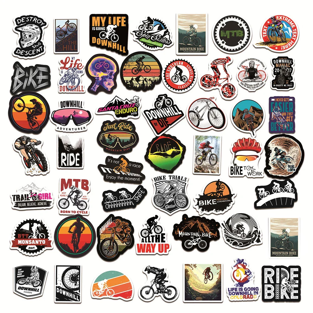 10/30/50/100PCS Mountain Bike MTB Graffiti Stickers Laptop Guitar Luggage Skateboard Car Waterproof Cool Sticker Decal Kids Toys