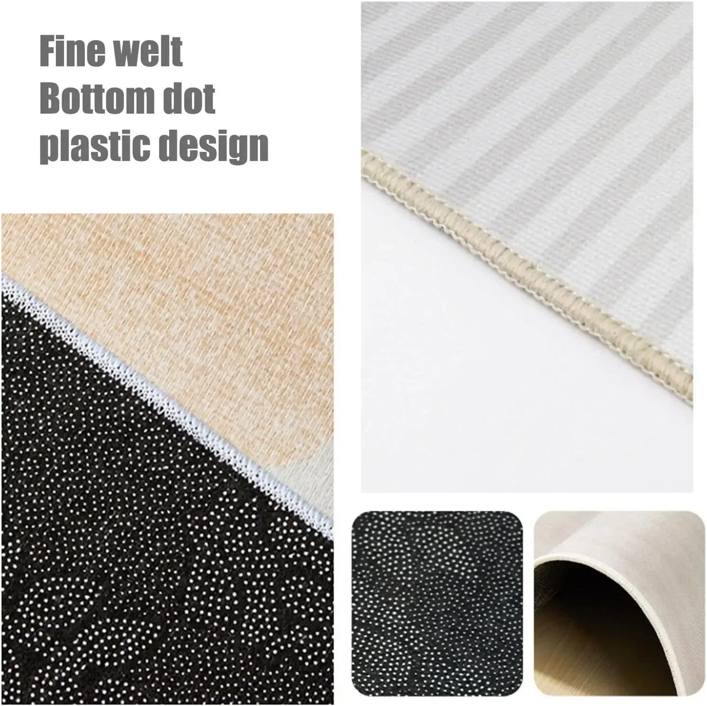 VIKAMA Cream Style Lineage Living Room Floor Mat Anti-Slip Home Decoration Large Size Sofa Coffee Table Rug Bedroom Carpet
