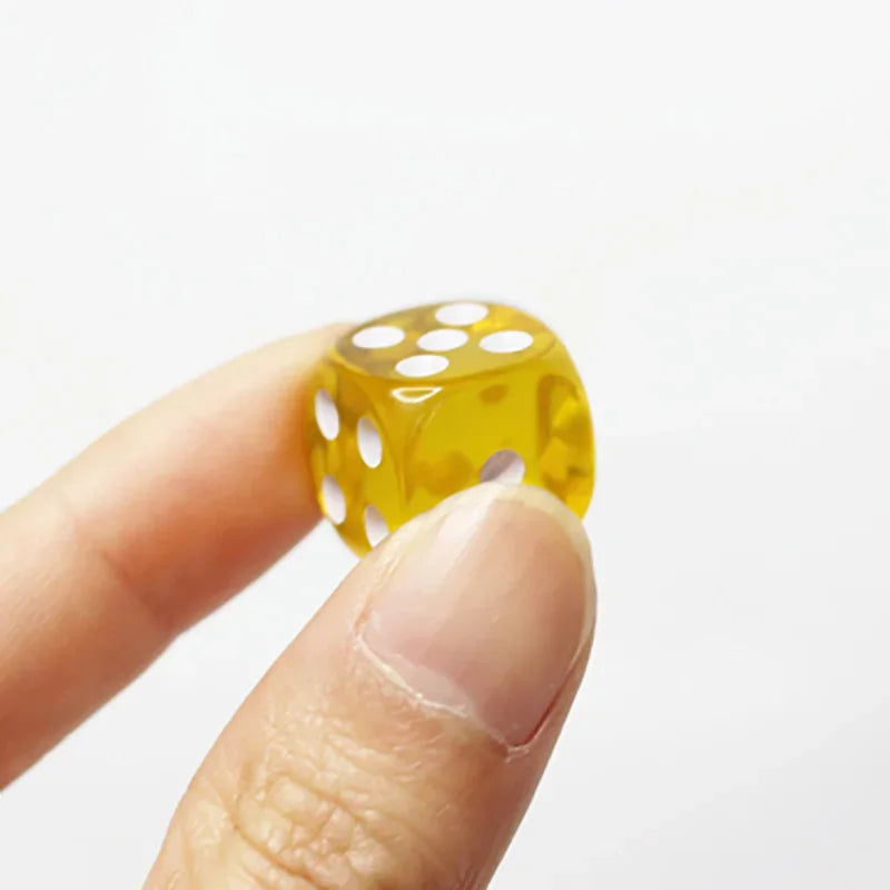 10PCS/Lot Filleted Corner Dice Colorful Transparent Acrylic 6 Sided Dice  Club/Party/Family Games