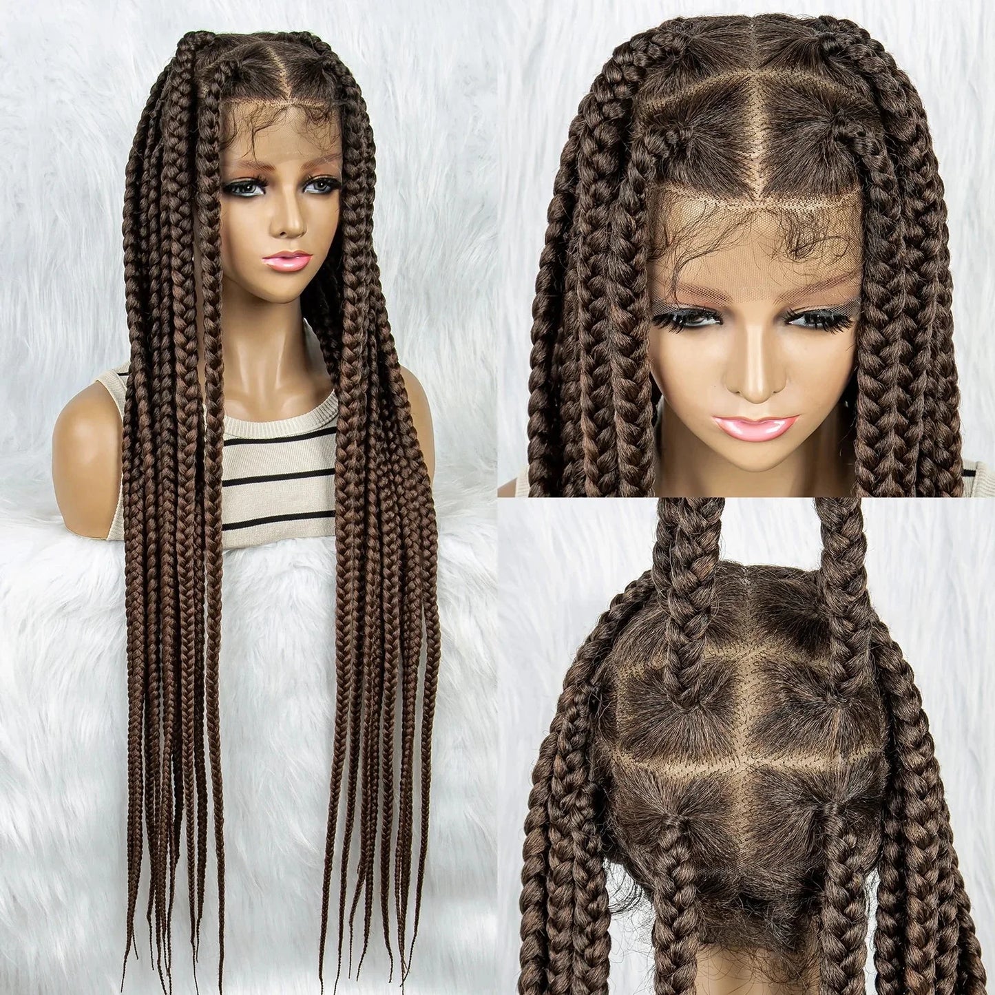 HD Lace Knotless Square Box Braids Wig | Full Lace | Baby Hair | Black Women