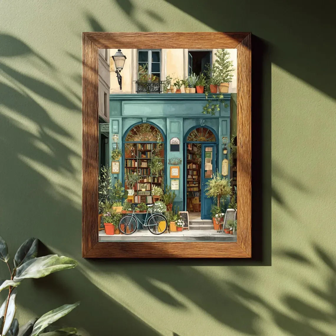 Bookstore Art Print, Cozy Bookshop Illustration, Library Wall Decor, Gift for Book Lover, Reading Nook Poster, Home Office Liter