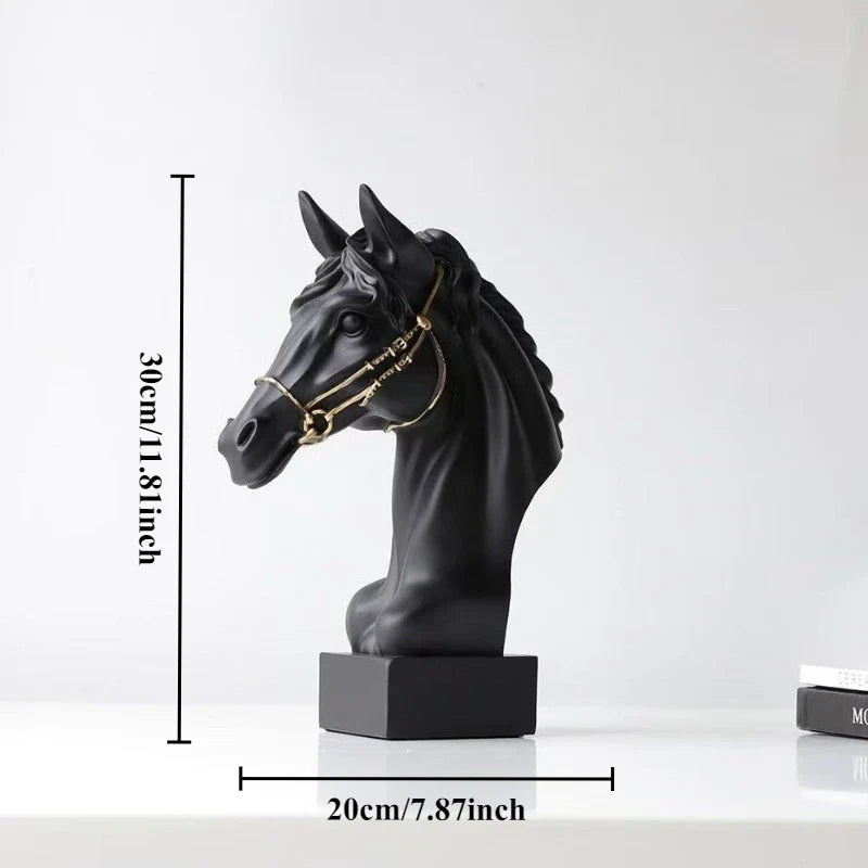 Galloping Horse Head Resin Sculpture Statue Modern Abstract Home Decor Office Desk Art Piece Elegant Gift for Equestrian Lovers