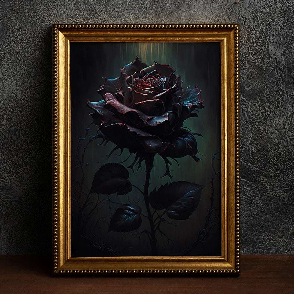 Retro Crow Witch Bat Skull Dark Academia Gothic Victorian Style Wall Art Canvas Painting Poster Print Halloween Gifts Room Decor