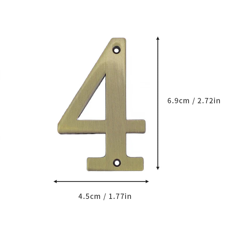 1Pcs 3Inch Metal House Numbers with M2 Screws Solid Zinc Alloy Mailbox Numbers 3D Address Numbers for Outside House Apartment