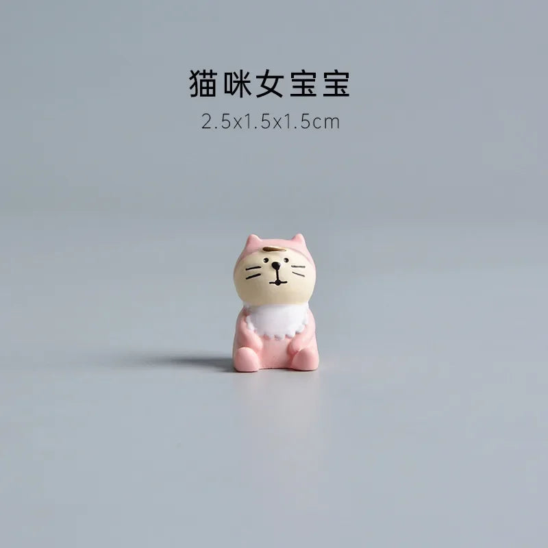 Cute Cat Wedding Zakka Figurine Bride Baby Stroller Resin Model Miniatures Model Cake Ornaments Decor Crafts Desktop Accessories