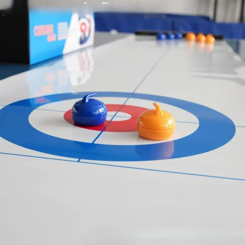 Table curling games, family entertainment, family gathering board games, 8 balls per set, plastic frame, white/red/yellow/blue
