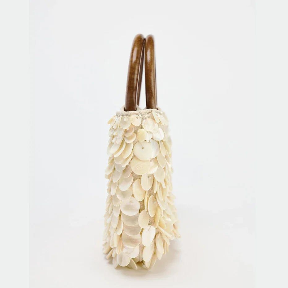 Pure Handmade Natural Shell Bag | New Niche Design Summer Vacation Beach Bag & French Heavy Industry Fashion Ladies Handbag