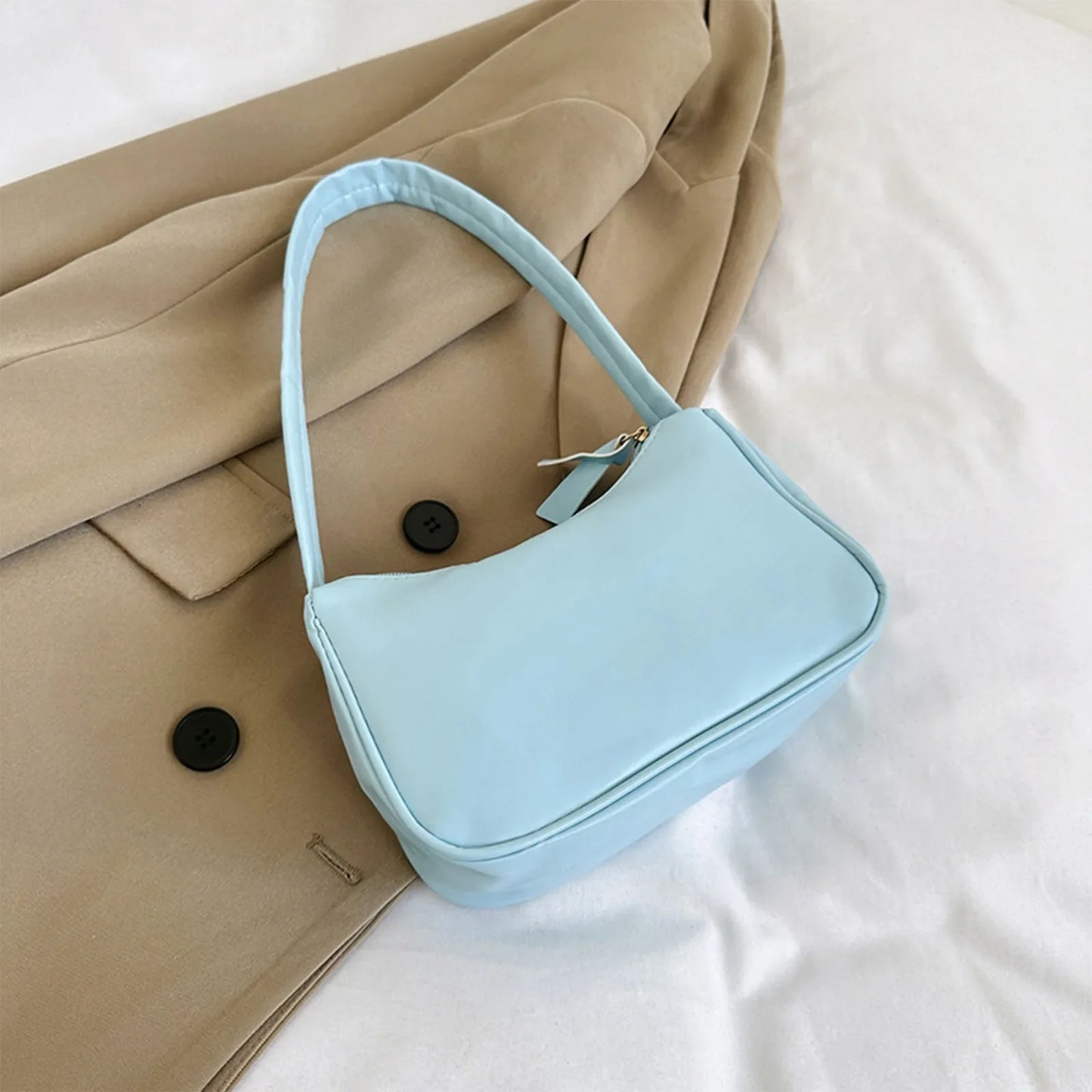 Retro Women's Solid Color Zipper Phone Bag | Hand Bag, Shoulder Bag & Armpit Bag (Mochilas Para Mujer, Mochila Y2k)
