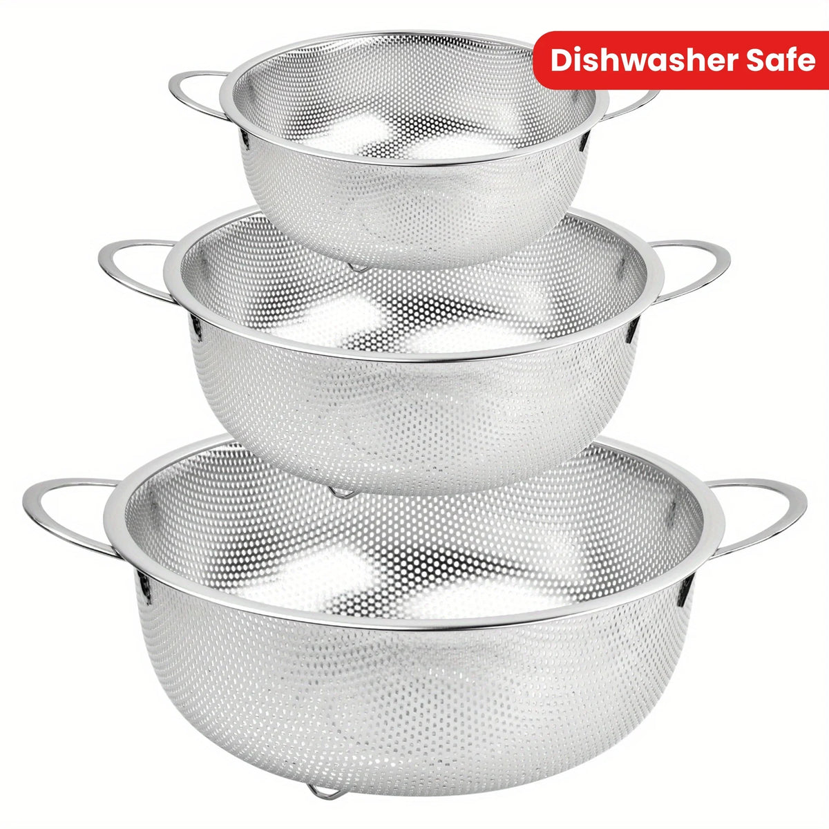 Kitchen Colander Fruit Wash Strainer Stainless Steel Strainer Basket Vegetable Washing Colander