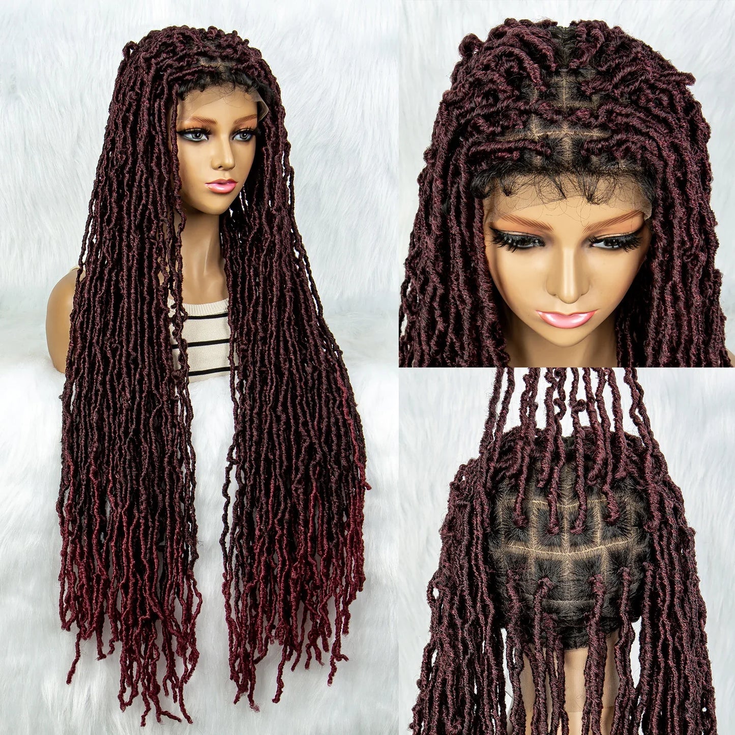 KIMA 36" Colorful Dreadlocks Braids Wig | Full Lace Front & Baby Hair