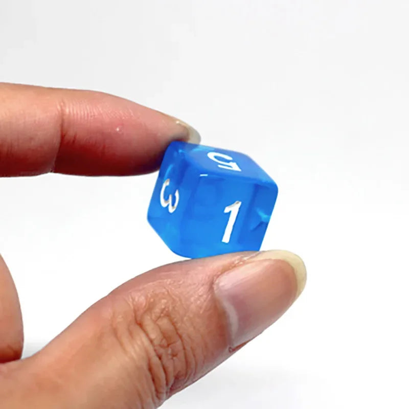 7 PCS/Lot Square Corner Dice Colorful Transparent Acrylic 6 Sided Dice  Club/Party/Family Games