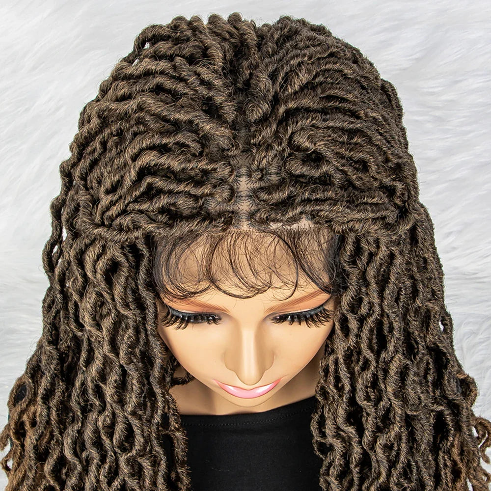 HD Transparent Lace Braided Wig with Lambswool Curls