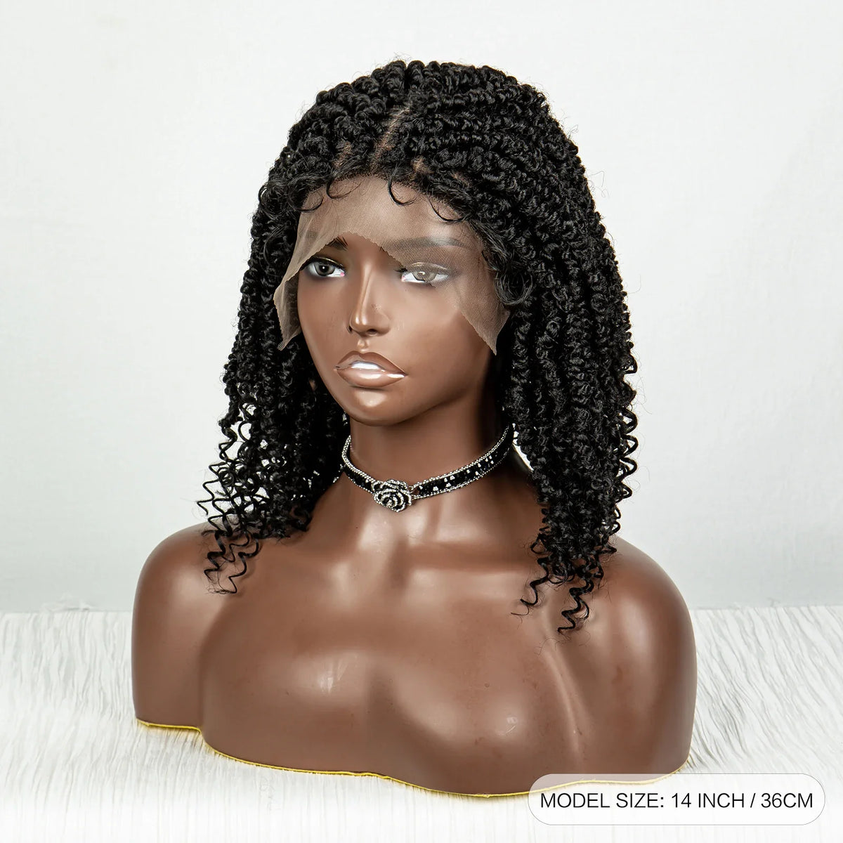 Short Curly Crochet Braided Wig with Baby Hair | Knotless Lace Front Wig for Black Women | Synthetic Braids