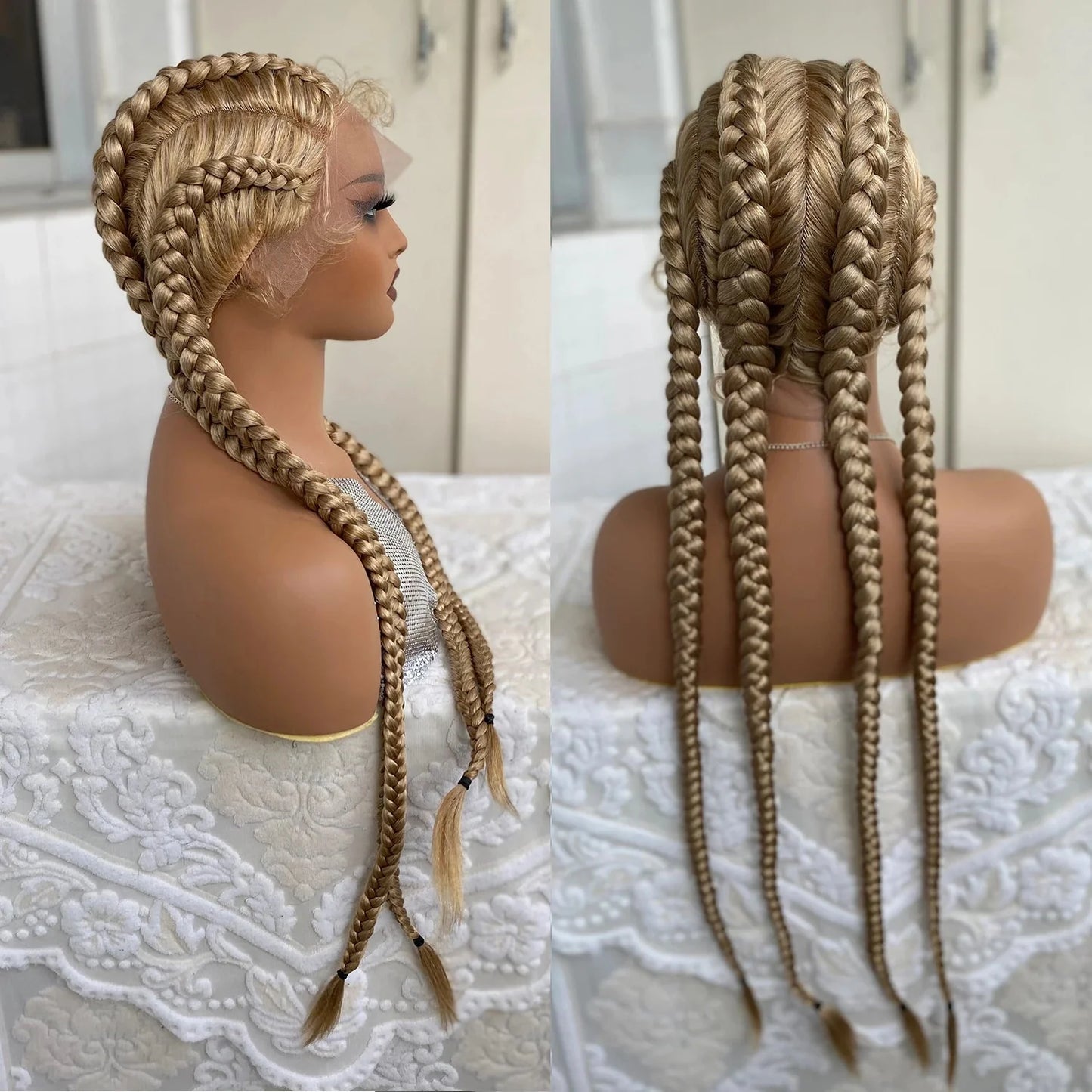 32" Senegalese Twist Lace Front Wig | 4 Twist Braids | DIY Cosplay Wig | Synthetic Braiding Hair