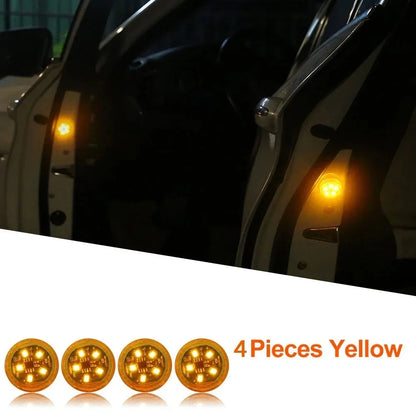LED Car Opening Door Safety Warning Anti Collision Lights Magnetic Sensor Strobe Flashing Alarm Parking Lights Prevent Accidents