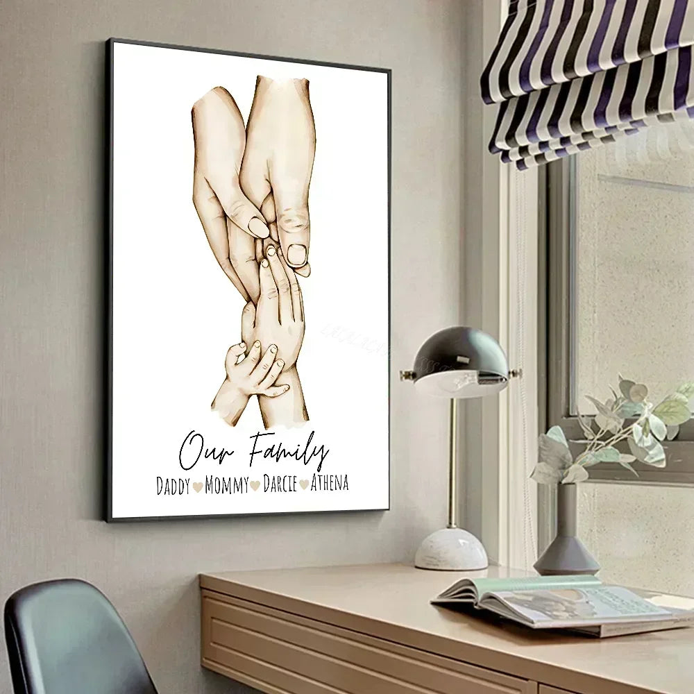 Family Art Project_custom Family Names Canvas Art - Minimalist Wall Decor For Home & Gifts Poster