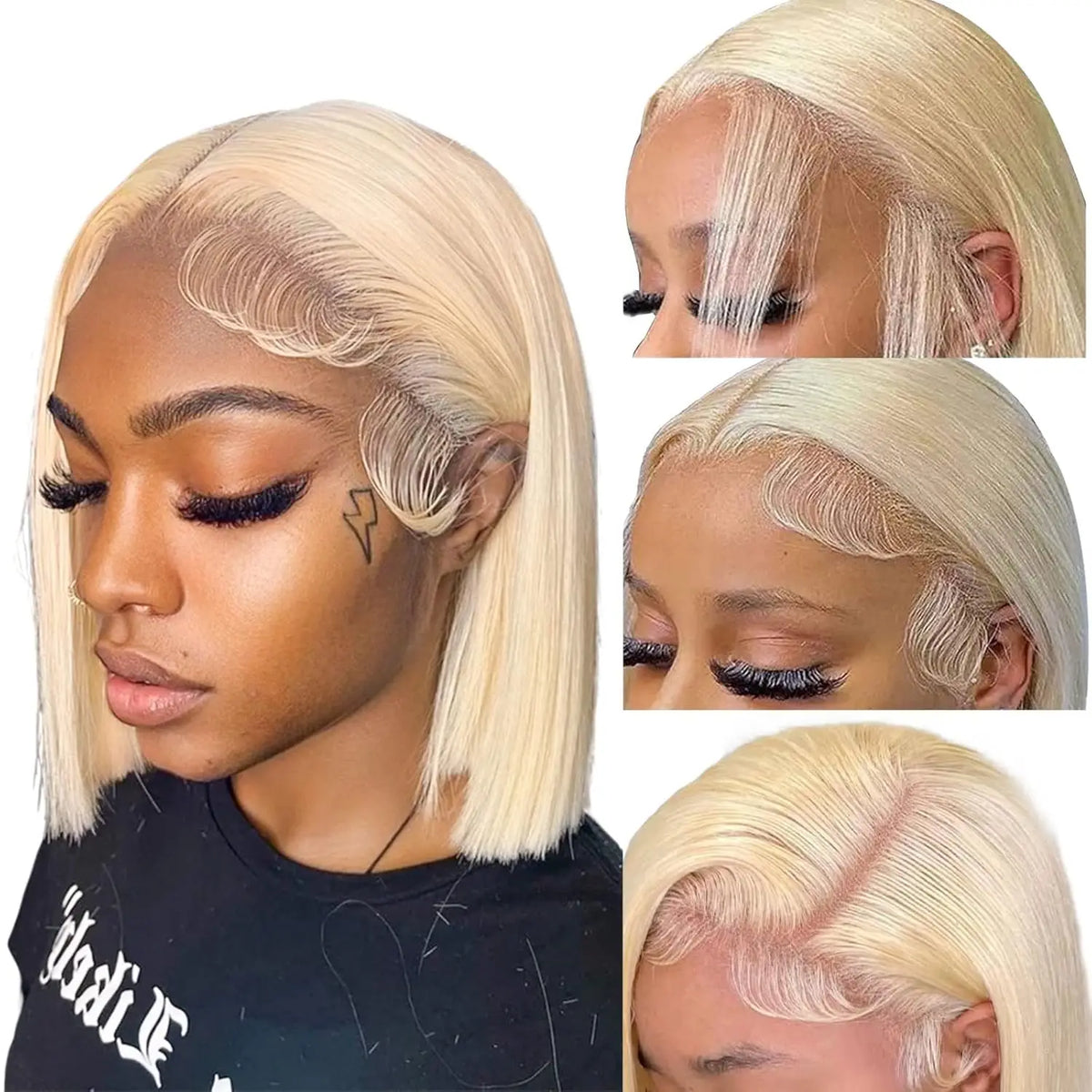 Ombre Honey Blonde & Red Wine Bob Wig | 13x4 HD Transparent Lace Front Human Hair