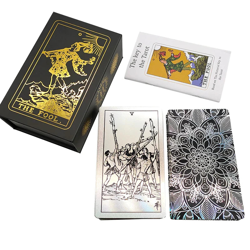 Classical Gold Foil Waterproof Tarot Cards With Megnet Box As Special Gift