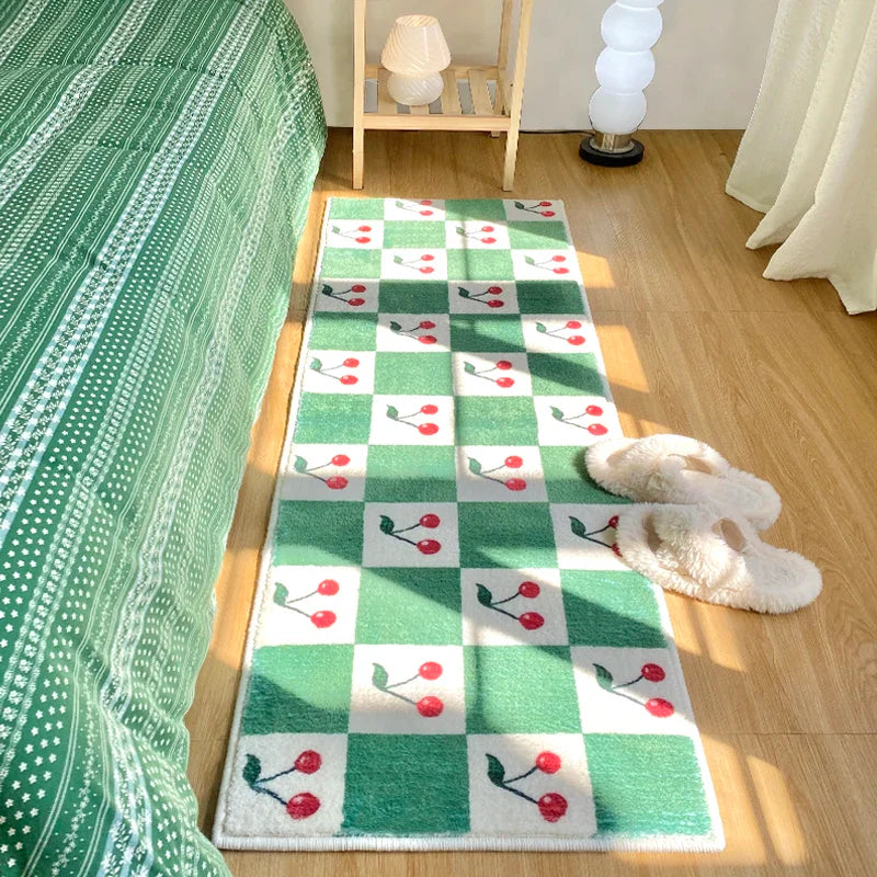 VIKAMA Ins Style Cashmere Long Strip Rug Comfort Cooling Bedroom Bed Blanket Bay Window Blanket Cloakroom Carpet Home Decor