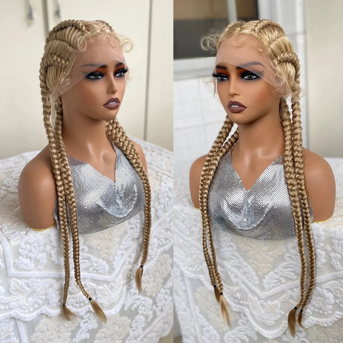 32" Senegalese Twist Lace Front Wig | 4 Twist Braids | DIY Cosplay Wig | Synthetic Braiding Hair