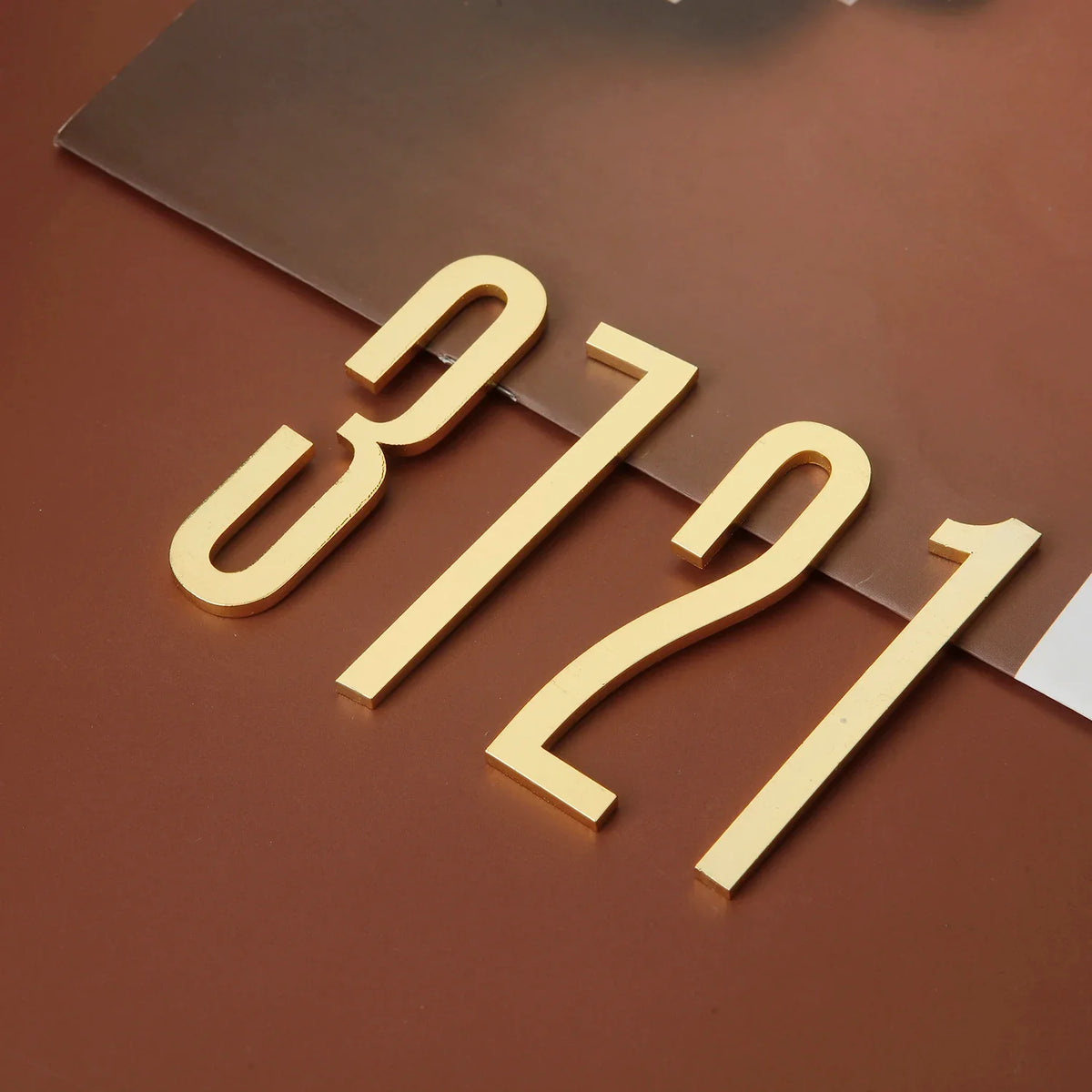 Golden Door Number with Magnets 7cm Metal House Number Apartment Door Number for Outdoor Hotel Home Mailbox Label