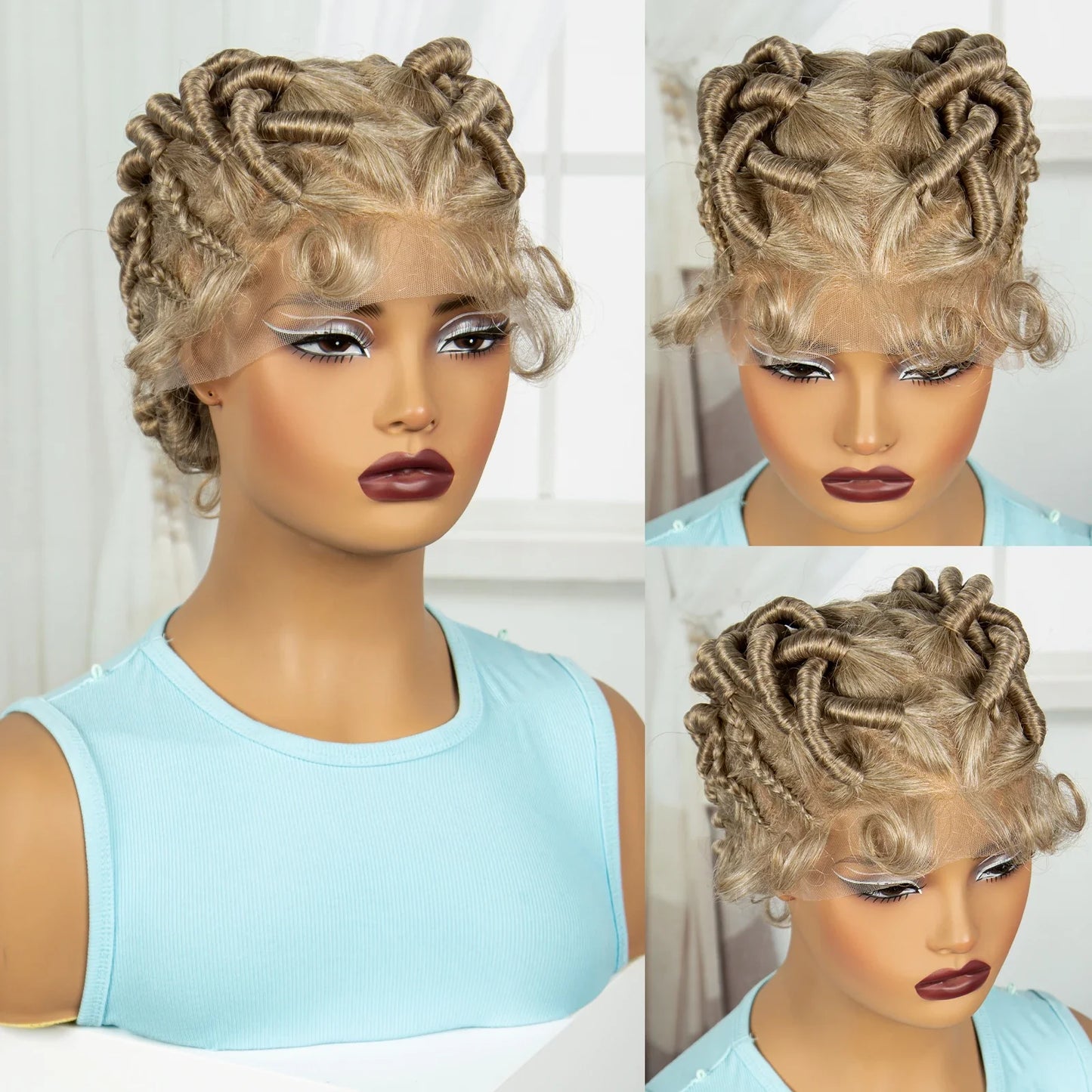 Natural Bantu Knotless Braids Wig | Transparent Full Lace | Baby Hair