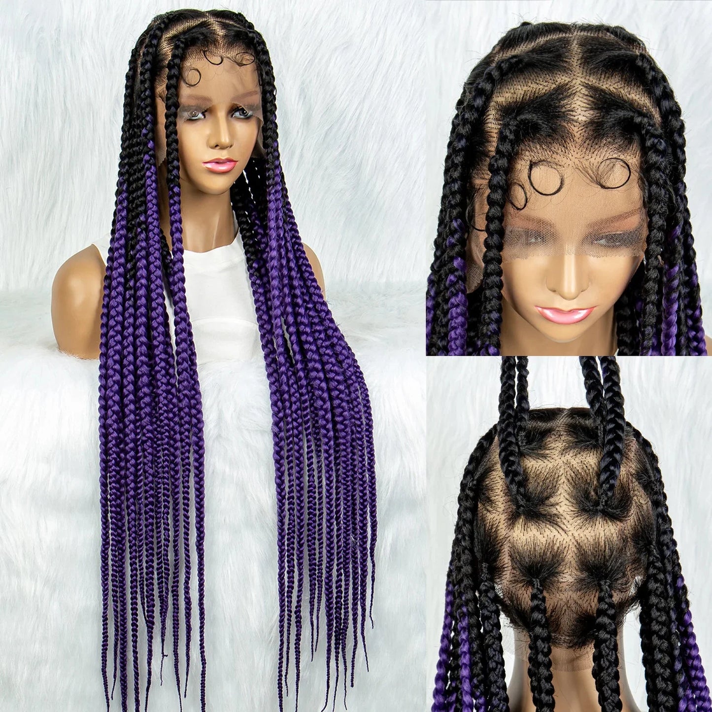 HD Lace Knotless Square Box Braids Wig | Full Lace | Baby Hair | Black Women