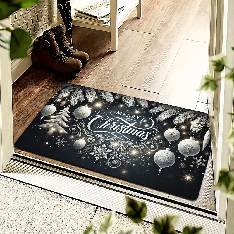 VIKAMA Christmas carpet soft doormat Christmas tree romantic floor mat living room carpet Rug For Bedroom Welcome Mat Outdoor